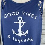 Grayson Threads  Lattice Trim Tank Top Anchor Print Blue/White-XXL Photo 1