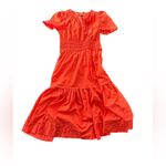 Quince  100% Organic Cotton Tiered Maxi Dress Vermilion Red Size XS NWT Photo 5