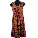 Vera Wang Simply Floral Brown Maxi Dress - Size Medium Photo 1