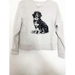 Anthropologie  Maeve Best In Show Dog Sweatshirt Size XS Grey Preppy Quirky Photo 10