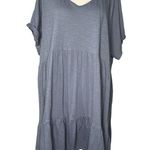 FOR THE REPUBLIC Womens Plus Size Dress 2X Blue Tiered Tunic 95% Cotton Blend Photo 0