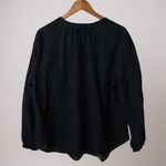 Calypso St. Barth Black Cotton Embroidered Button Front Blouse Medium Top Photo 4