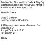  Top Size Medium Reebok Play Dry Sports Bra Racerback Activewear Athletic Athleisure  Photo 1