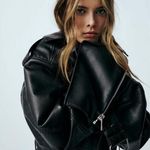 ZARA jacket biker faux leather cropped coat Photo 7