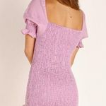 Faithfull the Brand Faithful the Brand Annibelis Linen Mini Dress Lilac Puff Sleeves Size Small Photo 1