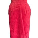 Avanti  Red Suede Leather Vintage Skirt 6 Photo 0