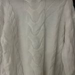 Cozy White Cable Knit Turtleneck Sweater Photo 2