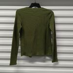 Madewell  Elwood Knot Front Top Womens XS Green Long Sleeve Crew Neck Sweater Photo 3