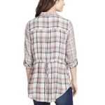 Vintage X America Size L Nadia Embellished Plaid Button Top Rustic Cozy Cabin White Size L Photo 1