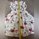 Sweet Rain Women’s White Pink Floral Checker Print Short Sleeve Mini Dress Small Photo 5