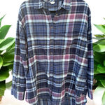 Aerie  Plaid Flannel Button Down Size Large Photo 0