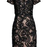 JS Collections New! Women's Soutache Embroidery Sheath Dress Size 10 Black/Nude Photo 5