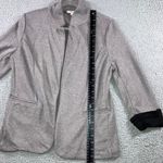 Skies Are Blue  Blazer Jacket Women Large Collarless Open Front 3/4 Roll Sleeve Photo 4