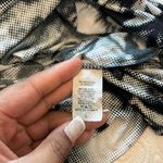 Y2K BLACK AND WHITE ROSE PRINT BELTED HALTER‎ NECK TANK TOP Size L Photo 7