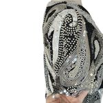 Jaisgumo Vintage Silk Sequin and Pearl Top Black Photo 6