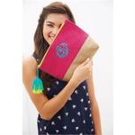 Mud Pie ✨ Color Pop Jute Case Pink Photo 3