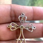 10kt White Gold Diamond Cross Silver Photo 1