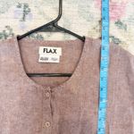 Flax  Womens Linen Button Front Top Sz Medium Neutral Earthy Lagenlook Quiet Lux Photo 5