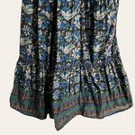 Sea Noah Shirred Tiered Floral Print Navy Blue Cotton Midi Dress Size 2 Photo 11