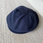 Vintage 70s Navy Blue Knit Beret Newsboy Cap Hat Wool Photo 4