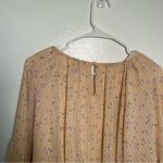 Gianni Bini Puff Sleeve Blouse Tan Pink Floral Photo 6