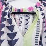 Velvet by Graham & Spencer Geometric Patterned Women's Top Puff Sleeves Pink Photo 6