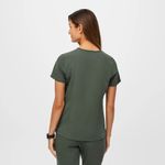 FIGS Women's Catarina One Pocket Scrub Top in Moss, Size X-Small Photo 4