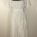astr the label dress white linen blend L square neck‎ Size L Photo 0