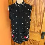 Vtg Y2K cardinal winter zip up sweater vest Black Size M Photo 9