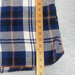 Woolrich  Flannel Shirt Womens Large Oxford Button Up Long Sleeve Plaid Blue Photo 7
