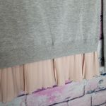 Skies Are Blue  GRAY KNIT SWEATER WITH BABY PINK PLEATED TRIM M Photo 5