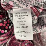 Jessica London New  Paisley Print Button Down Shirt Black Pink Size 12W Photo 12