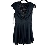 Mac Duggal Ieena for  Black Sequin Dress Deep V Neck Sleeveless Party Cocktail Photo 10