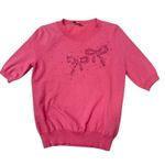 Nanette Lepore NWT Pink Beaded Bow Sweater S Photo 0