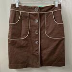  Milly Of New York Mini Skirt Brown Pencil Skirt Button Front Size 4 Photo 0
