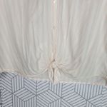 Madewell XS Pink White Striped Tie Front Button Down Short Sleeve Shirt Photo 6