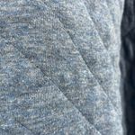 Gap  Sweatshirt Heathered Blue Quilted Diamond Pullover 3/4 Sleeve Cozy Top M Photo 2