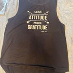 XOXO Less Attitude More Gratitude Black Sleeveless Tank Top Women's S Photo 0