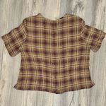 Charter Club NWT Vintage  Short Sleeve Top Plaid 100% Silk Button Back Size 18 Photo 0