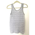 Athleta  Gray & White Eyelet Knit Stripes Tank Top Lightweight Stylish Sz S Photo 2