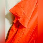 Women’s Plus Size 3X Shirt Sleeve Top Bright Orange with Flowers. Photo 2