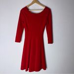 Anthropologie  Sundays in Brooklyn XS‎ Red Dress Scalloped Fit N Flare Cocktail Photo 2
