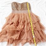 Arden B  Sweetheart Sleeveless Mini Dress Gold Tulle Sequins Glam Extra Small Photo 4
