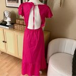 Jason Wu JASON‎ WU Hot Pink Cutout Open Back Eyelet Midi Summer Dress Size Small Photo 3