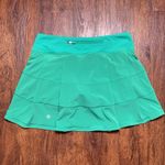 Lululemon Pace Rival Mid-Rise Skirt Skort Long Kelly Green Sz 6 Pleated Tennis Photo 4