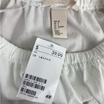 H&M NWT  White Cotton Baby Doll Off The Shoulder Short Sleeve Top Bows Size 4 Photo 3