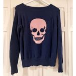 Skull Cashmere  Amber navy 100% cashmere pink skull sweater m Photo 6