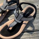 Forever 21 Black and Beige Rhinestone Sandals Photo 4