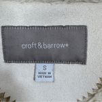 Croft & Barrow Faux Suede Fur Lined Coat Ivory Cream Small Laced Full Zip Photo 10