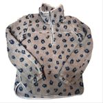 Abercrombie & Fitch  M Leopard Fleece Sherpa Soft Pullover Jacket Animal Print Photo 1